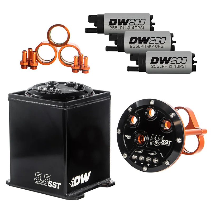 Deatschwerks 5.5L Surge Tank w/ 3 x DW200 Fuel Pumps