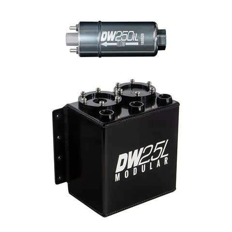 Deatschwerks 2.5L Surge Tank w/ 1 x 250iL In-Line Fuel Pump