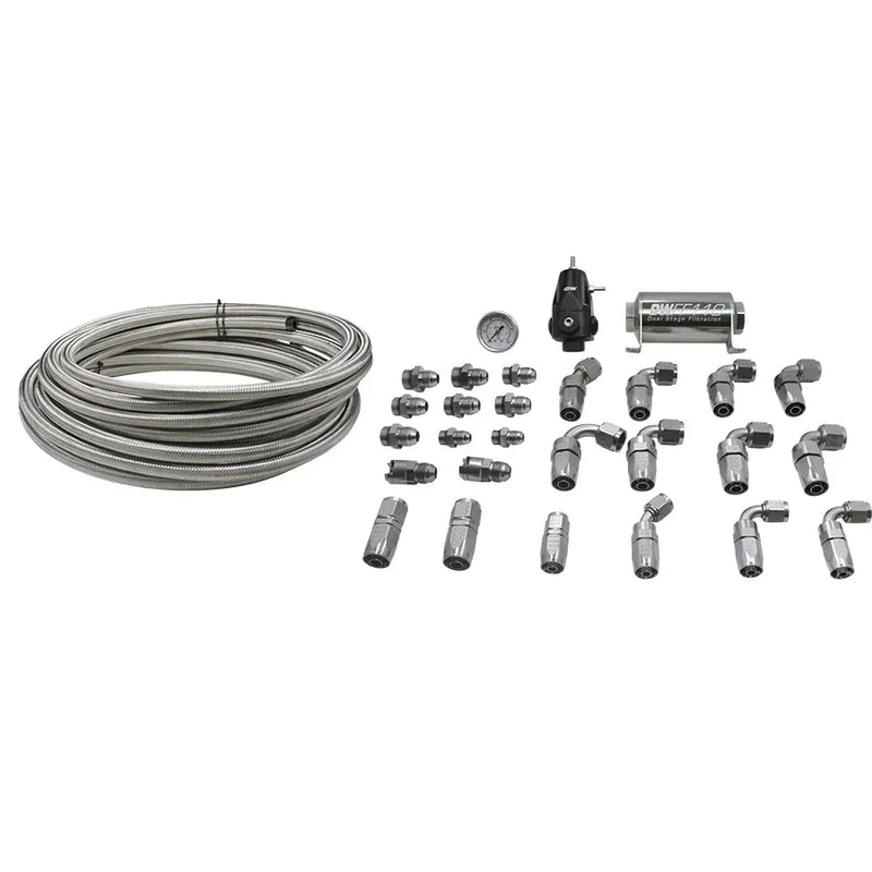 Deatschwerks X2 Series Pump Module -8AN Feed with -6AN Return Plumbing Kit (Challenger 08-21/Charger 06-21) — fits...