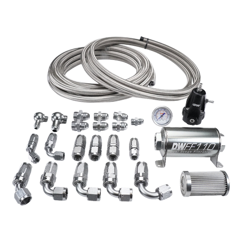 Deatschwerks X2 Series Pump Module -8AN feed with -6AN return CPE Plumbing Kit (Civic 92-00) — fits Honda Integra Dc5