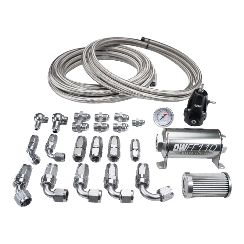 Deatschwerks X2 Series Pump Module -8AN feed with -6AN return CPE Plumbing Kit (Civic 92-00) — fits Honda Integra Dc5