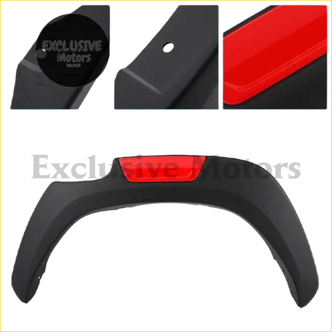 Black plastic 6 inch fender flare with red accent strip for toyota hilux 2015-2023 wheel arch mudguard