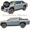 Silver toyota hilux with 6 inch black alloy wheel arch fender flares mudguards for 2015 to 2023 models
