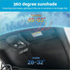 Black 6-layer windscreen sun shade for Nissan X-Trail T33 blocks heat cutting exterior temps from 45–63° to 28–32° interior