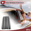 Black carbon fiber textured car door pillar window trim cover for toyota 4runner 1996-2002 in set of 6 pcs