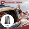 Black textured carbon fiber car door pillar window trim cover for toyota 4runner 1996-2002 shown from back side