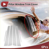 Clear transparent pillar window trim cover for toyota crown 2005-2009 fits snugly on car side windows silver tone
