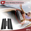 Black car door pillar window trim covers for 2010-2016 Toyota Reiz made of durable material shown from the back side