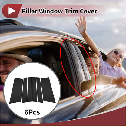 Black pillar window trim cover for car windows 6 pcs set for toyota sienta 2016-2022 sleek durable design