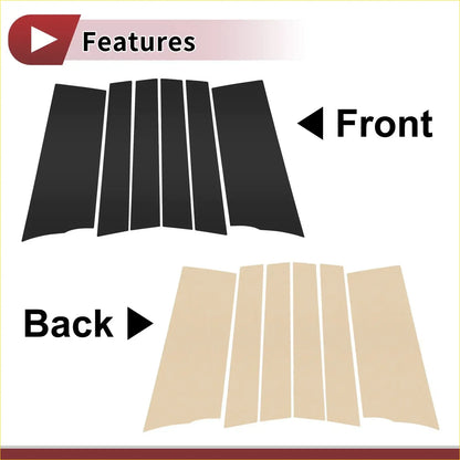 Black and beige car door pillar window trim strips for front and back windows fit toyota sienta 2016-2022