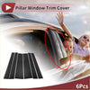 Black carbon fiber textured pillar window trim cover for toyota noah car door with 6 piece set