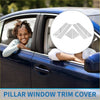 Blue pillar window trim cover for toyota avalon 2019-2023 with sleek geometric pattern and metallic chrome finish