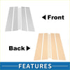 Set of four metallic silver door panel trim pieces with matte beige back and cutouts for toyota fortuner 2016-2023 chrome