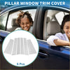 Set of six sleek metallic silver door pillar window trim covers made for toyota highlander 2015-2021 interior detailing