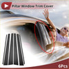 Black carbon fiber textured pillar window trim cover part of 6 pcs door pillar window trim for toyota land cruiser