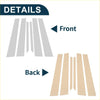 Beige and gray chrome door trim inserts for front and back panels of toyota prius 2005-2009 window pillars