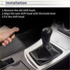 Black leather-wrapped 6 speed manual gear shift knob with textured grip and rounded top for toyota rav4 1992-2009