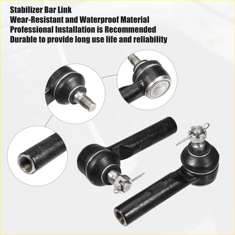 Black stabilizer bar links with metallic threaded ends and spherical joints for toyota matrix 2003-2008