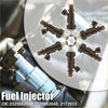 Six black and white fuel injectors with orange accents arranged in a circle for Toyota Tacoma Tundra 34L V6