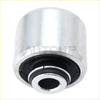 Silver cylindrical suspension knuckle bush with black rubber insert and metallic rings for jeep cherokee 2014-2018