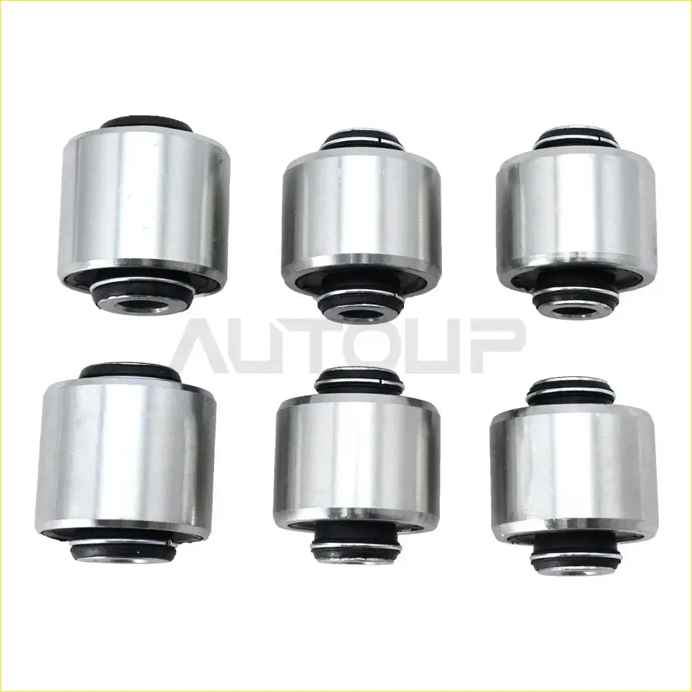 Six chrome metal suspension knuckle bushings with black rubber seals for jeep cherokee 2014 to 2018