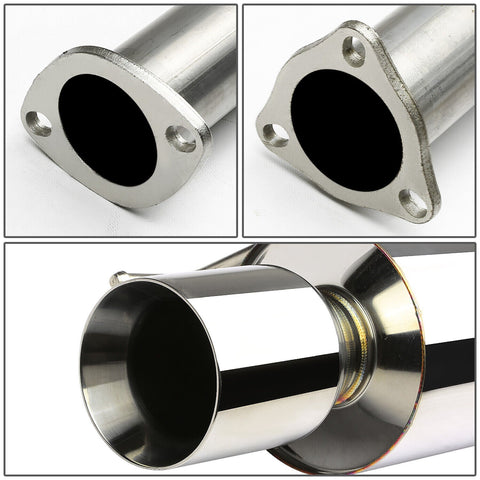 97-01 PRELUDE H22A4 BB6 4"ROLLED TIP STAINLESS STEEL EXHAUST CATBACK SYSTEM