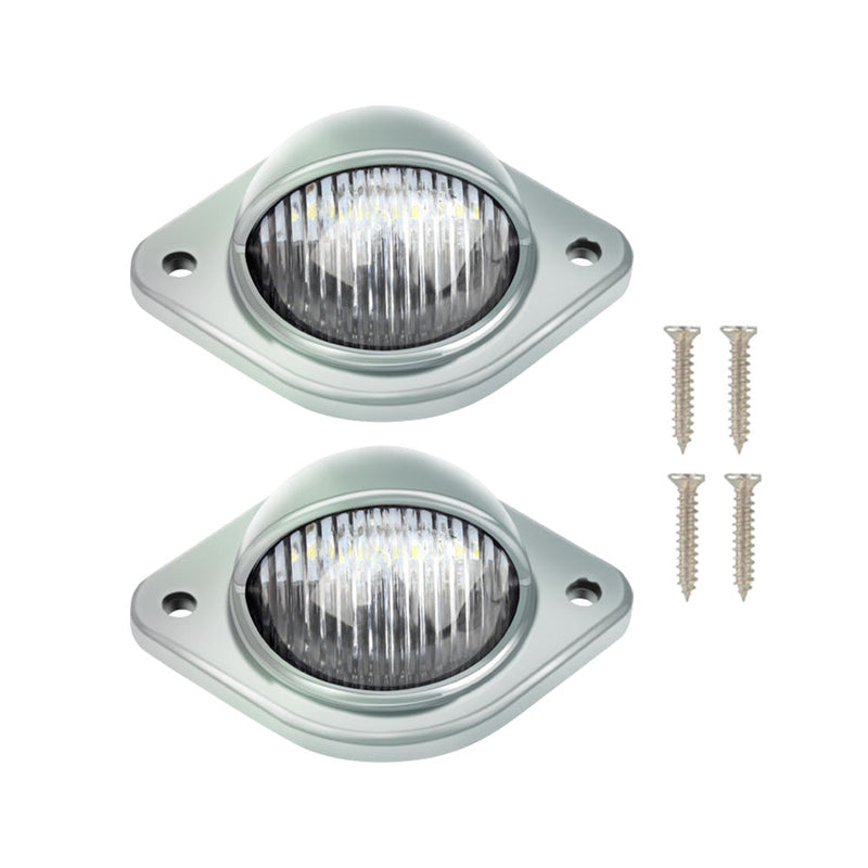 2x 12V LED Number Plate Lights Chrome (Pair) to suit Car — image 1