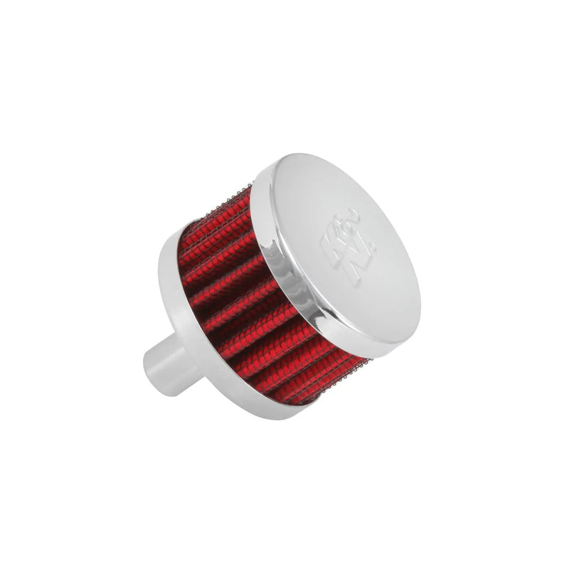K&N Filters Steel Base Crank Case Vent Filter - 0.875" Flange L x 2" OD x 1.5" H x 0.5" Vent