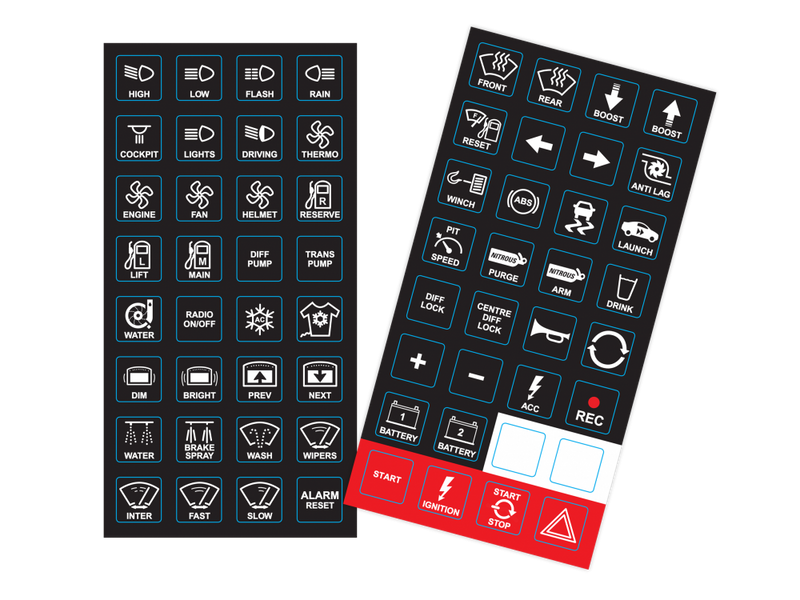 Motec Keypad Labels - Suit MoTeC 8/15 Button Keypads