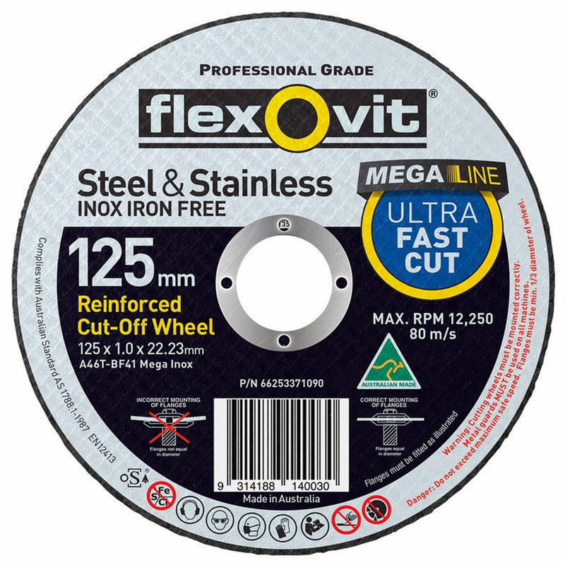 Flexovit Mega Line Ultra Thin Cut Off Disc S/S