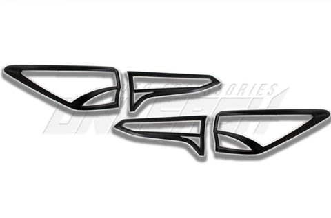 Black Taillight Covers/Surrounds for Toyota Fortuner 2016-2021