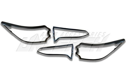 Black Taillight Covers/Surrounds for Toyota Fortuner 2021-Current
