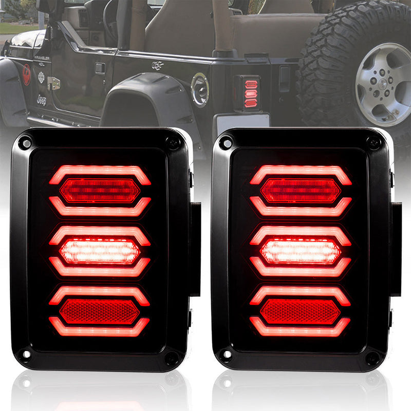 Smoked LED Tail Lights to suit Jeep Wrangler JK — image 1