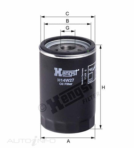 Hengst Oil Filter TG2870A Audi Jaguar Sea Skoda - H14W27