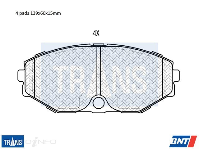TRANS Brake Pads Transmission Front Nissan 90-On - DB1250TR