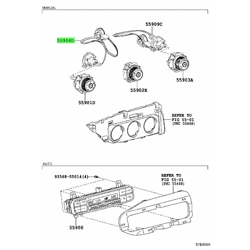 Heater Button Switch Control Cable to suit Toyota Corolla — image 1