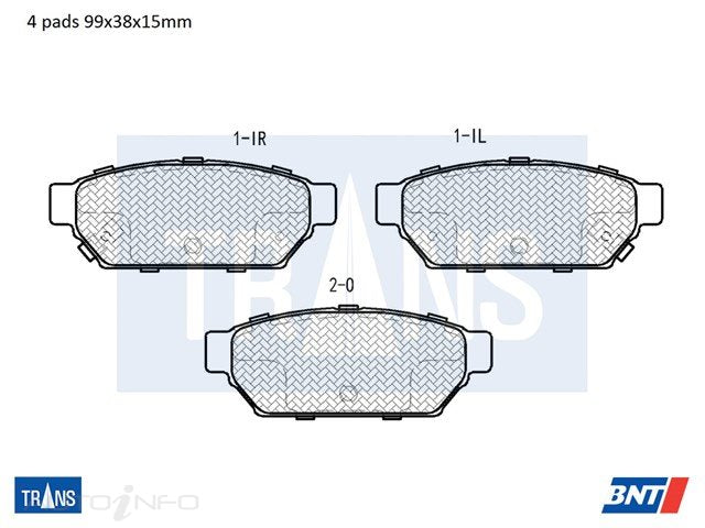 TRANS Brake Pads Transmission Rear Mitsubishi - DB1278TR