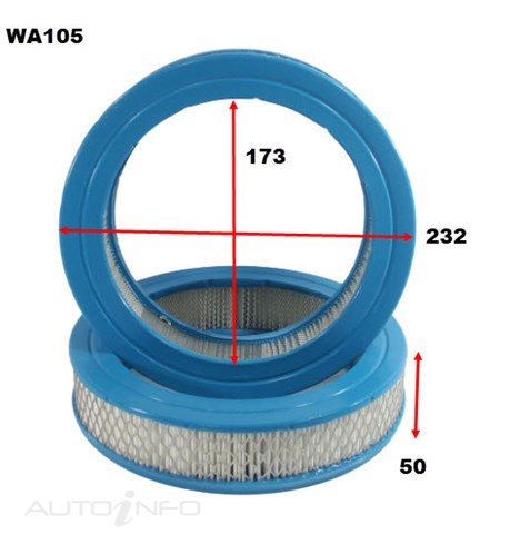 Wesfil Air Filter A105 Holden Nissan Subaru - WA105