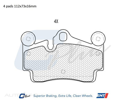 C-Plus Brake Pads Rear Audi Porsche VW - DB1677CP