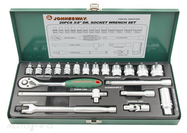 Jonnesway 3/8DR 6-23MM Socket Set 20 PC - S04H3120S