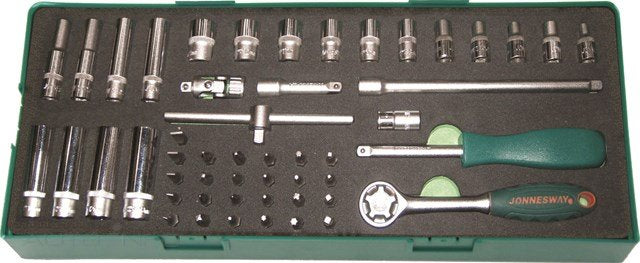 Jonnesway Tray Set W/1/4DR 4-13MM Standard - S04G2151SC