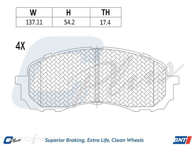 C-Plus Brake Pads Front Subaru Impreza Legacy 03-On - DB1744CP