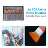 25 Pcs Artist Paint Brushes Set to suit Acrylic Watercolor Oil Painting wit — image 4