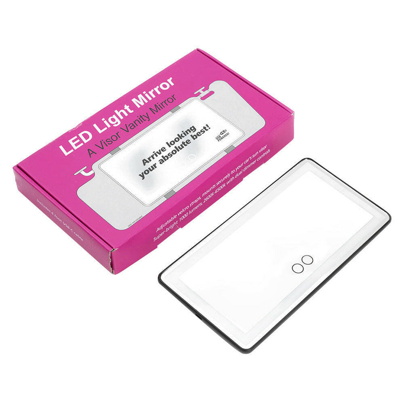 Sun Visor Makeup Cosmetic Mirror Set with 60 LED Light to suit Universal Ca — image 1