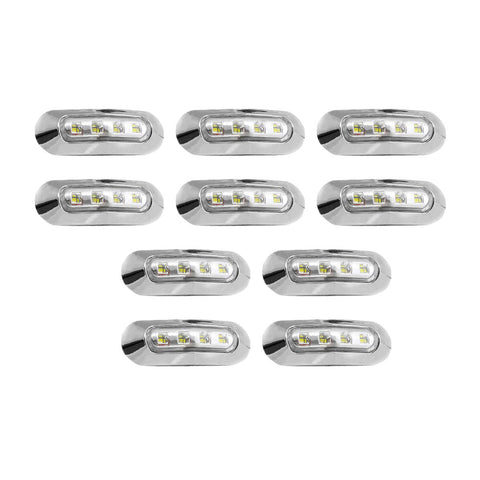 10x White 4-LED Side Marker Clearance Lamps to suit Truck Trailer Lorry — image 2
