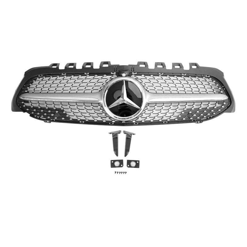 Benz A-Class W177 Diamond Front Bumper Grille Black/Chrome (2019-2023)