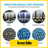 The image shows 6pcs diesel fuel injectors for nissan patrol gq y60 td42 with injection nozzle test steps clean test precision flow rate