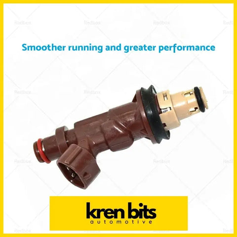 Brown plastic fuel injector with beige and black parts by kren bits automotive for toyota hilux prado 5vz-fe 3.4l