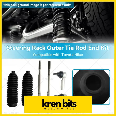 Black rubber-coated and metallic steering rack outer tie rod end kit parts for 05-15 toyota hilux 4wd