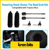 Black rubber-coated steering rack outer tie rod end kit for 05-15 toyota hilux 4wd shown from the back side